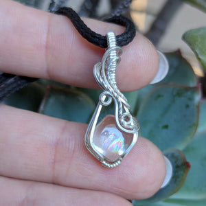 Malawi Moonstone Mini Pendant in Sterling Silver