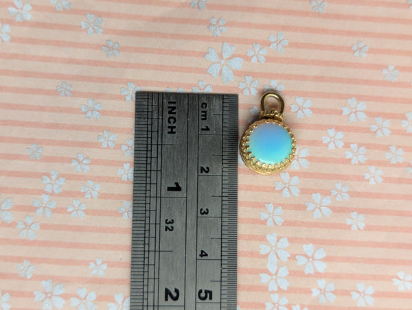 Aurora Opal Reversable Swivel Mini Pendant in Brass