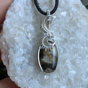 Lodolite Quartz Mini Pendant in Sterling Silver