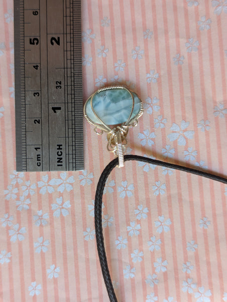 Larimar Mini Pumpkin Pendant in Sterling Silver