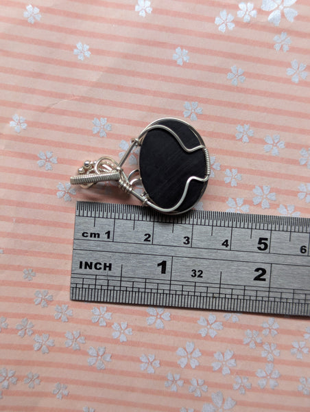 Landscape Inlay Wire Wrapped Pendant in Sterling Silver