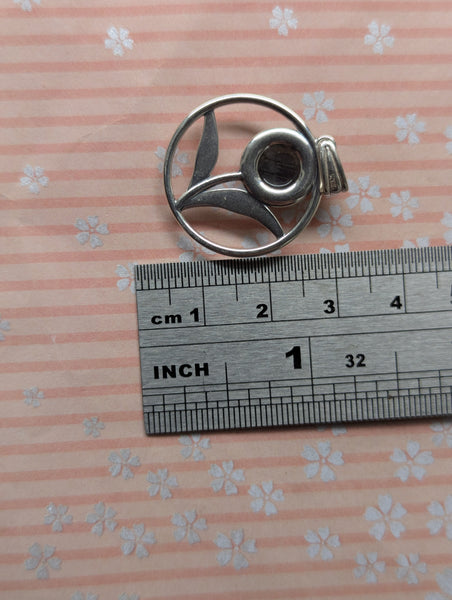 Purple Labradorite Flower Pendant in Sterling Silver