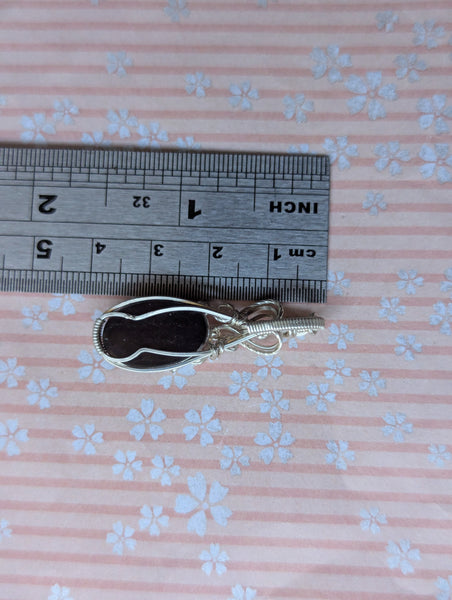 Rutile Quartz Doublet Wire Wrapped Pendant in Sterling Silver