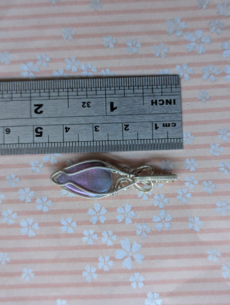 Plume Agate Doublet Wire Wrapped Pendant in Sterling Silver
