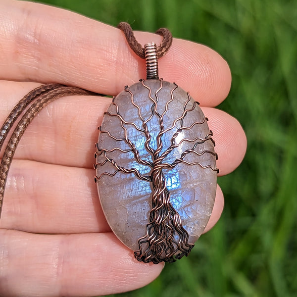 Belomorite Tree of Life Pendant in Oxidized Copper