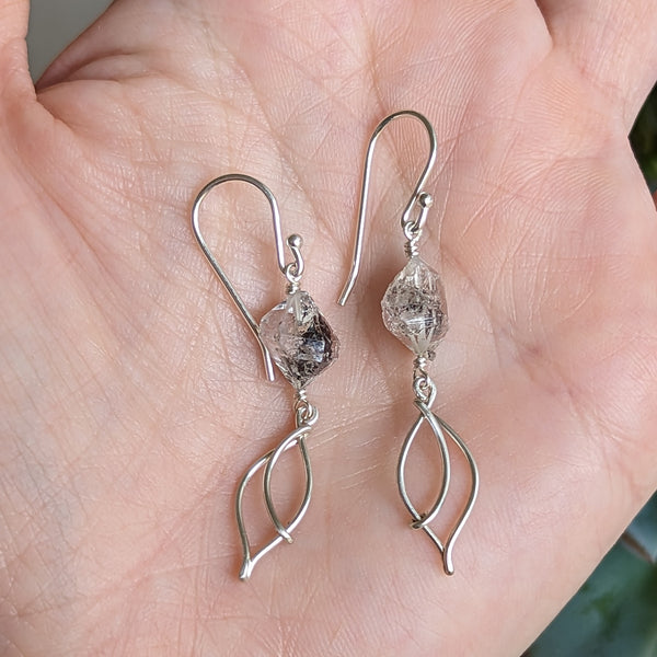 Herkimer Diamond Earrings in Sterling Silver